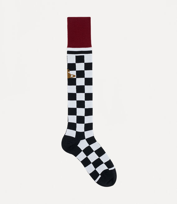 Vivienne Westwood Check High Sock in BLACK